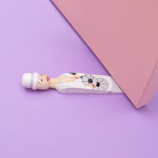 Image of Wedgie | Door Stopper (Doll - White Outfit) Wood